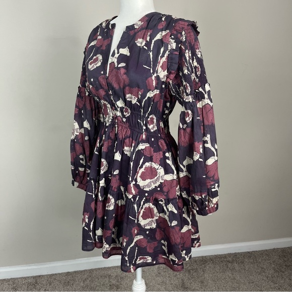 CLEOBELLA RAINEY MINI DRESS IN ABSTRACT PRINT LONG SLEEVES SIZE MEDIUM - Picture 12 of 16